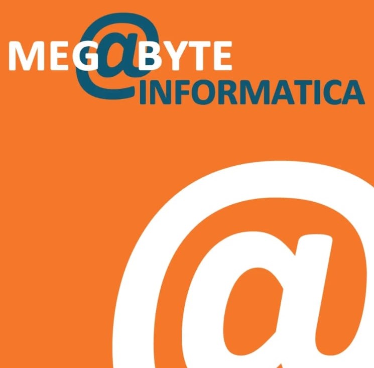 Qua potete trovare in arancione e blu il logo della megabyte informatica, una certezza nel settore